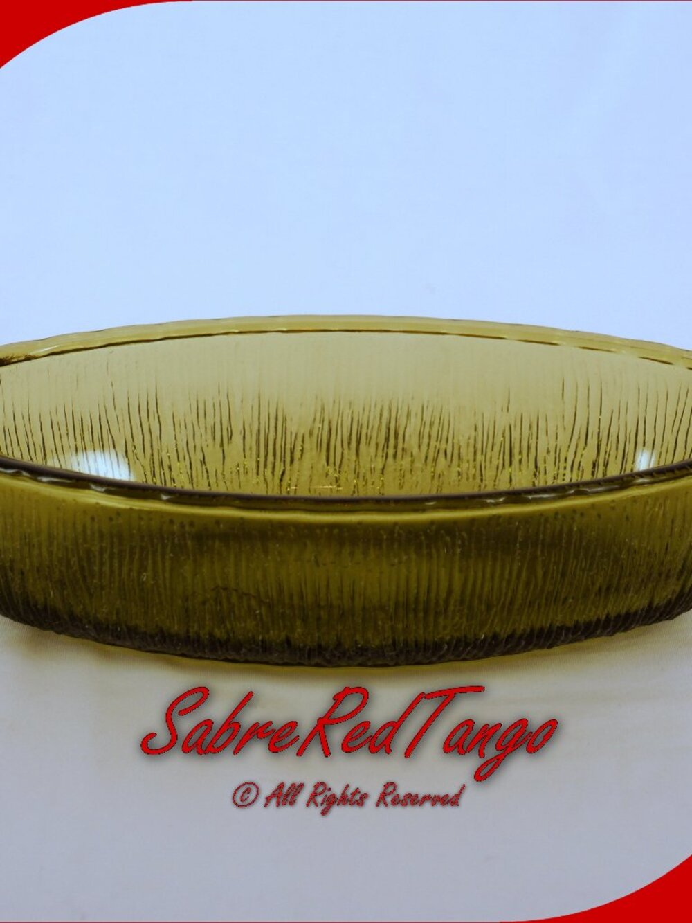 Vintage FTD 1975 Avocado Green Oval Glass Serving Bowl 9⅜" X 5⅜" X 2½"